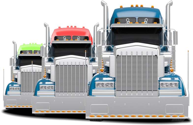 three trucks