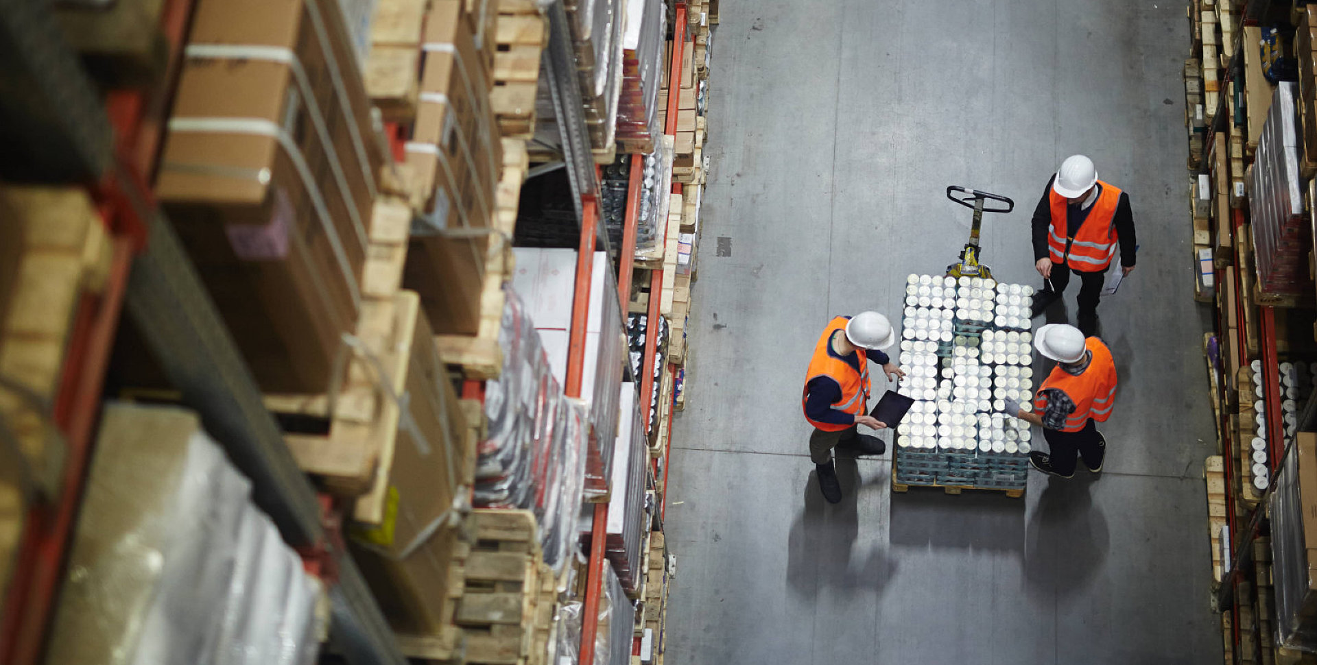 group of workers in a warehouse