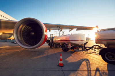 plane and a truck